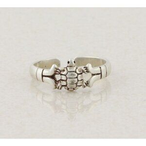 Sterling Silver Turtle Toe Ring Size 4 1/4 Adjustable